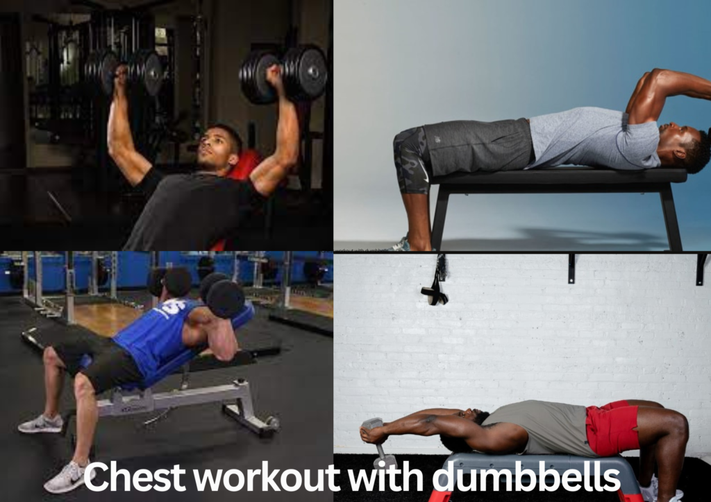 Chest workout with dumbbells