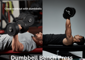 Chest workout with dumbbells