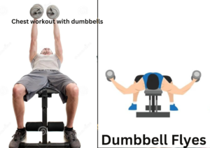 Chest workout with dumbbells