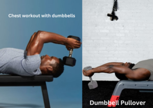 Chest workout with dumbbells