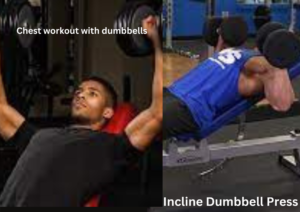 Chest workout with dumbbells